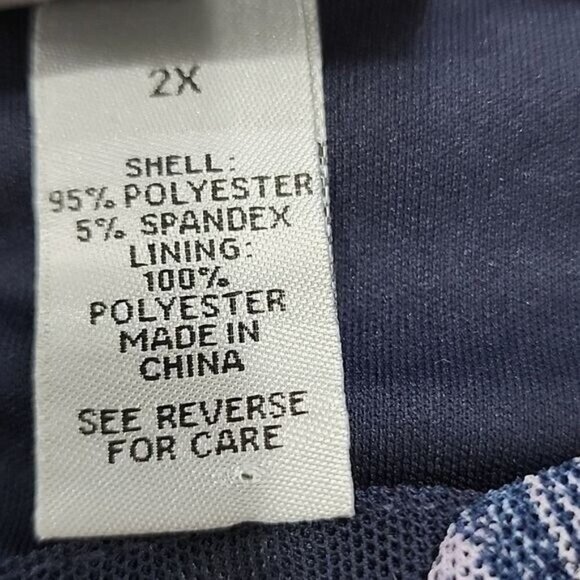 Catherines Top Flowy Lined 3/4 bell sleeve blue floral Women's 2X - Picture 7 of 9